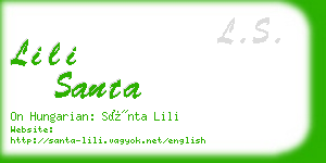 lili santa business card